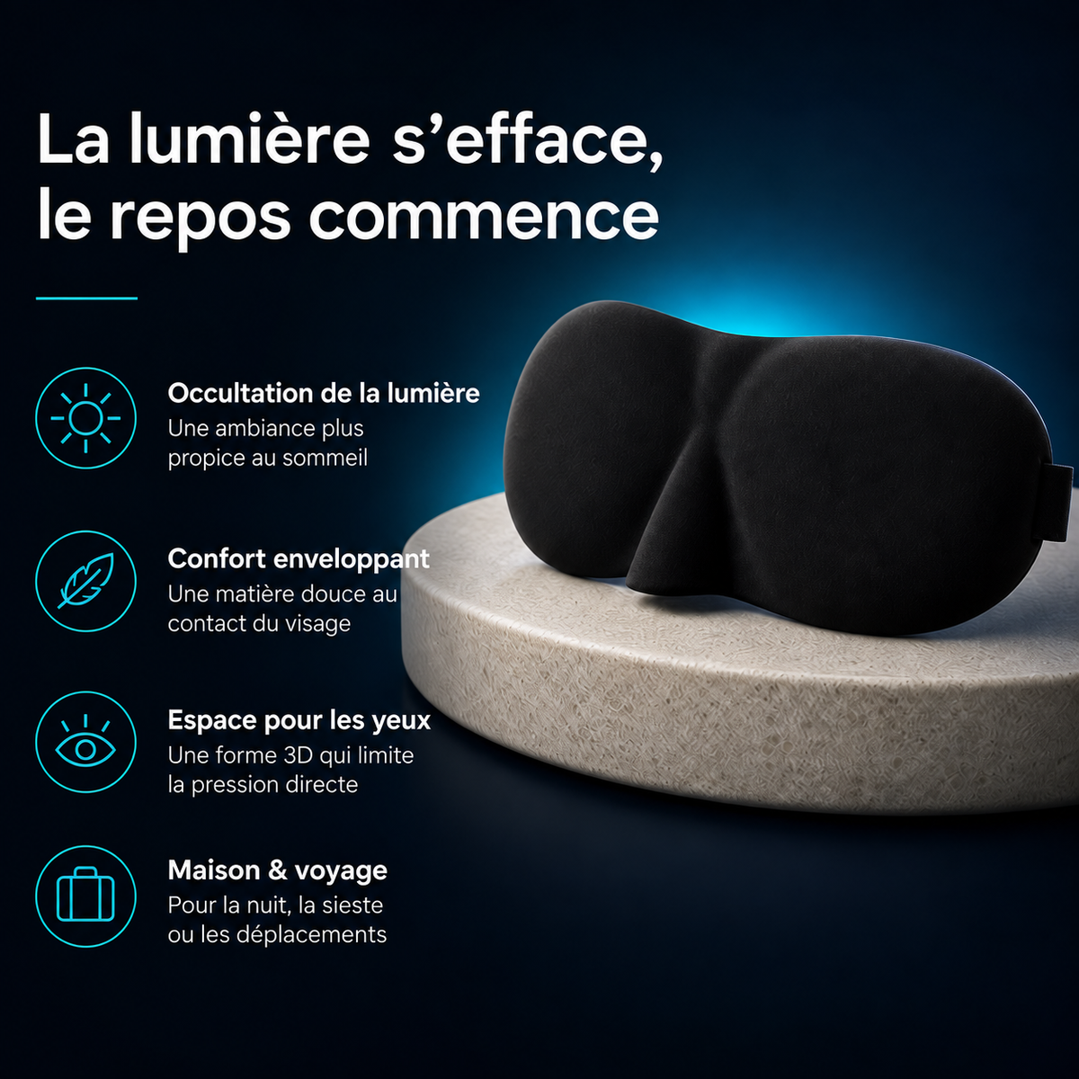 Avantages du masque de sommeil Éclipse en mousse à mémoire de forme de Likcha 