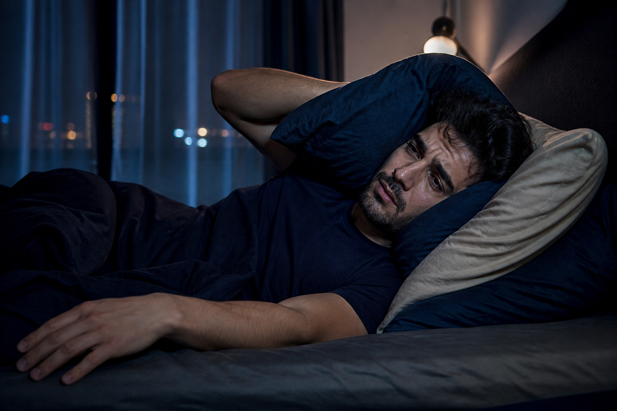 Homme fatigué souffrant de troubles du sommeil